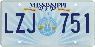 MS license plate LZJ751