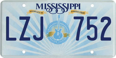 MS license plate LZJ752