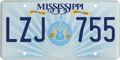 MS license plate LZJ755