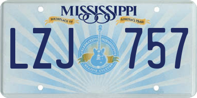 MS license plate LZJ757