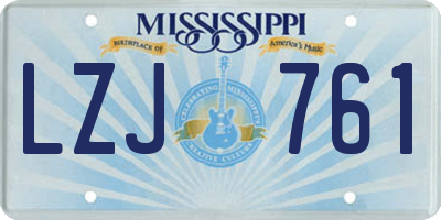 MS license plate LZJ761