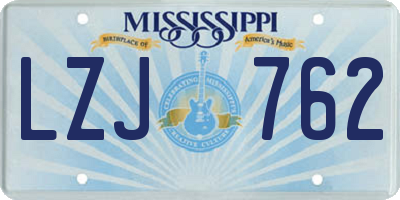 MS license plate LZJ762