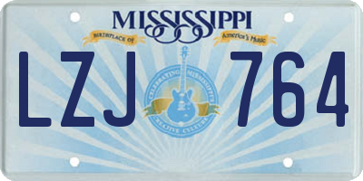 MS license plate LZJ764