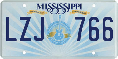 MS license plate LZJ766