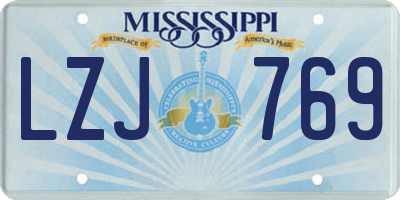 MS license plate LZJ769