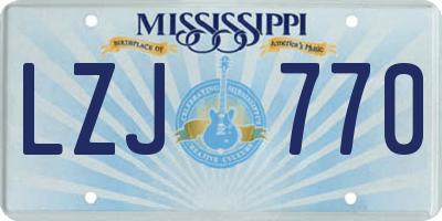 MS license plate LZJ770