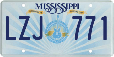 MS license plate LZJ771