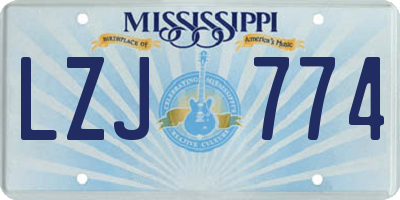 MS license plate LZJ774