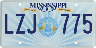 MS license plate LZJ775