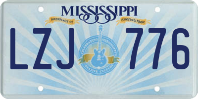 MS license plate LZJ776