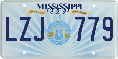 MS license plate LZJ779