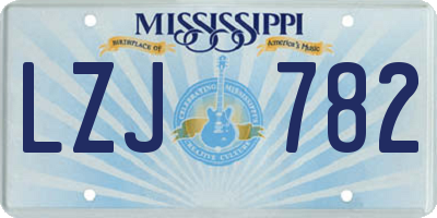 MS license plate LZJ782