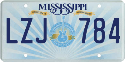 MS license plate LZJ784