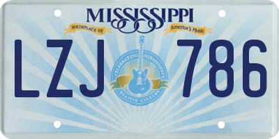 MS license plate LZJ786