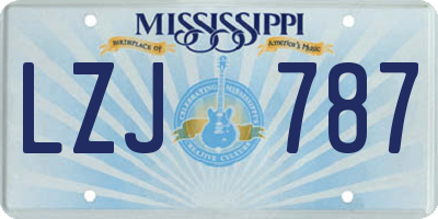 MS license plate LZJ787