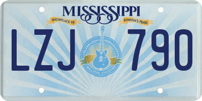 MS license plate LZJ790