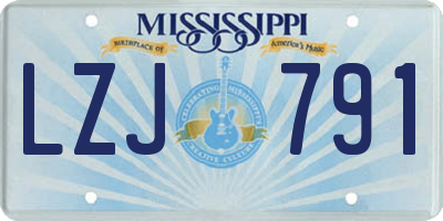 MS license plate LZJ791