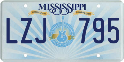 MS license plate LZJ795