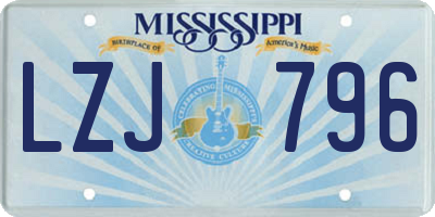 MS license plate LZJ796