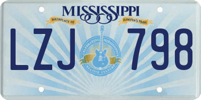 MS license plate LZJ798