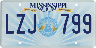 MS license plate LZJ799