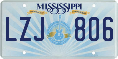 MS license plate LZJ806