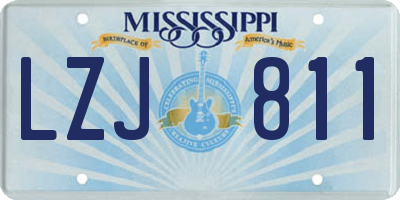 MS license plate LZJ811