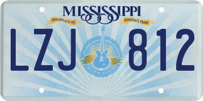 MS license plate LZJ812