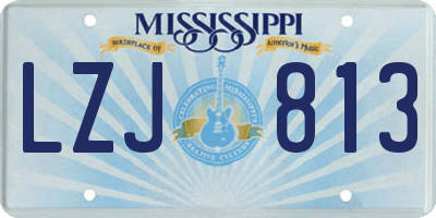 MS license plate LZJ813