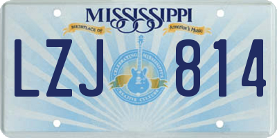 MS license plate LZJ814
