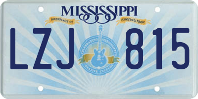 MS license plate LZJ815