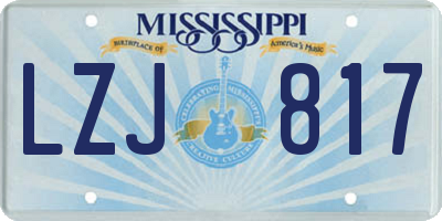 MS license plate LZJ817