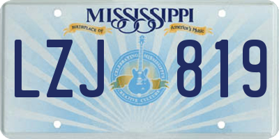 MS license plate LZJ819