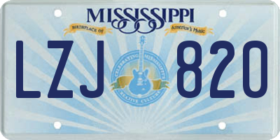 MS license plate LZJ820