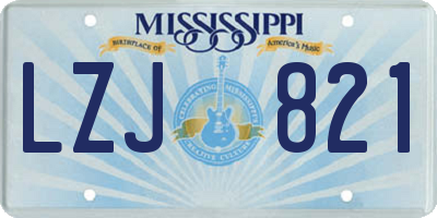 MS license plate LZJ821