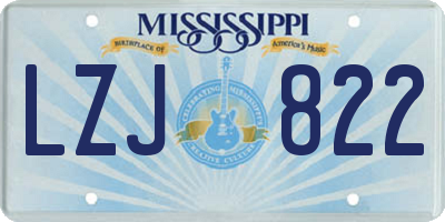 MS license plate LZJ822