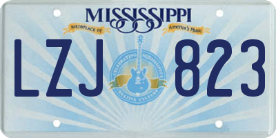 MS license plate LZJ823