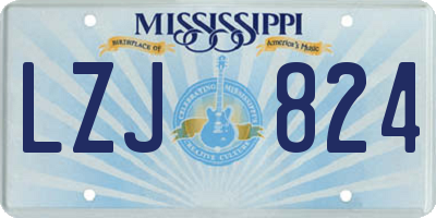 MS license plate LZJ824