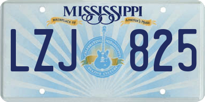MS license plate LZJ825