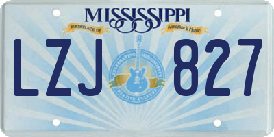 MS license plate LZJ827