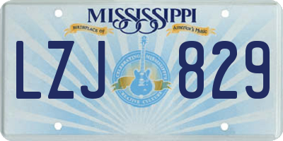 MS license plate LZJ829