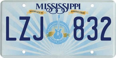 MS license plate LZJ832