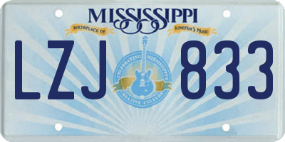 MS license plate LZJ833