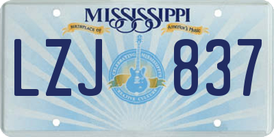 MS license plate LZJ837