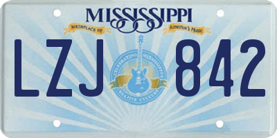 MS license plate LZJ842