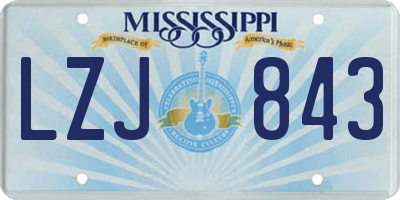 MS license plate LZJ843