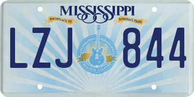 MS license plate LZJ844