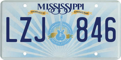 MS license plate LZJ846