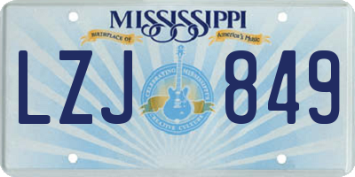 MS license plate LZJ849