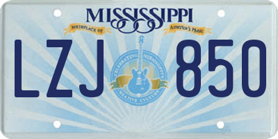 MS license plate LZJ850